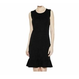 Ming Wang Knit Sheath Dress Ruffled Hem